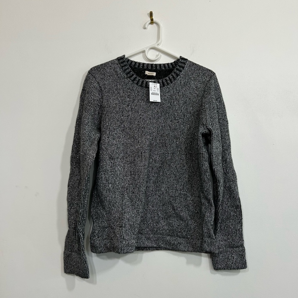 NWT J.Crew Black Shimmer Sweater Women’s Size Medium